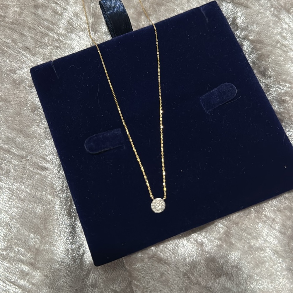 Dana Rebecca Designs Gold and Silver Diamond Disc Necklace - Picture 5 of 11